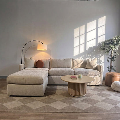 Brook Sofa + Ottoman in Milano Sand Velvet — Kindred Couches