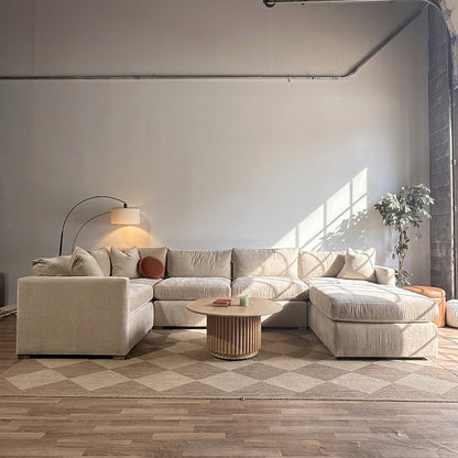 Brook U-Shape Enclosed Sectional in Milano Sand Velvet — Kindred Couches