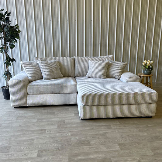 NEW Corduroy 2-Piece Sectional in Beige