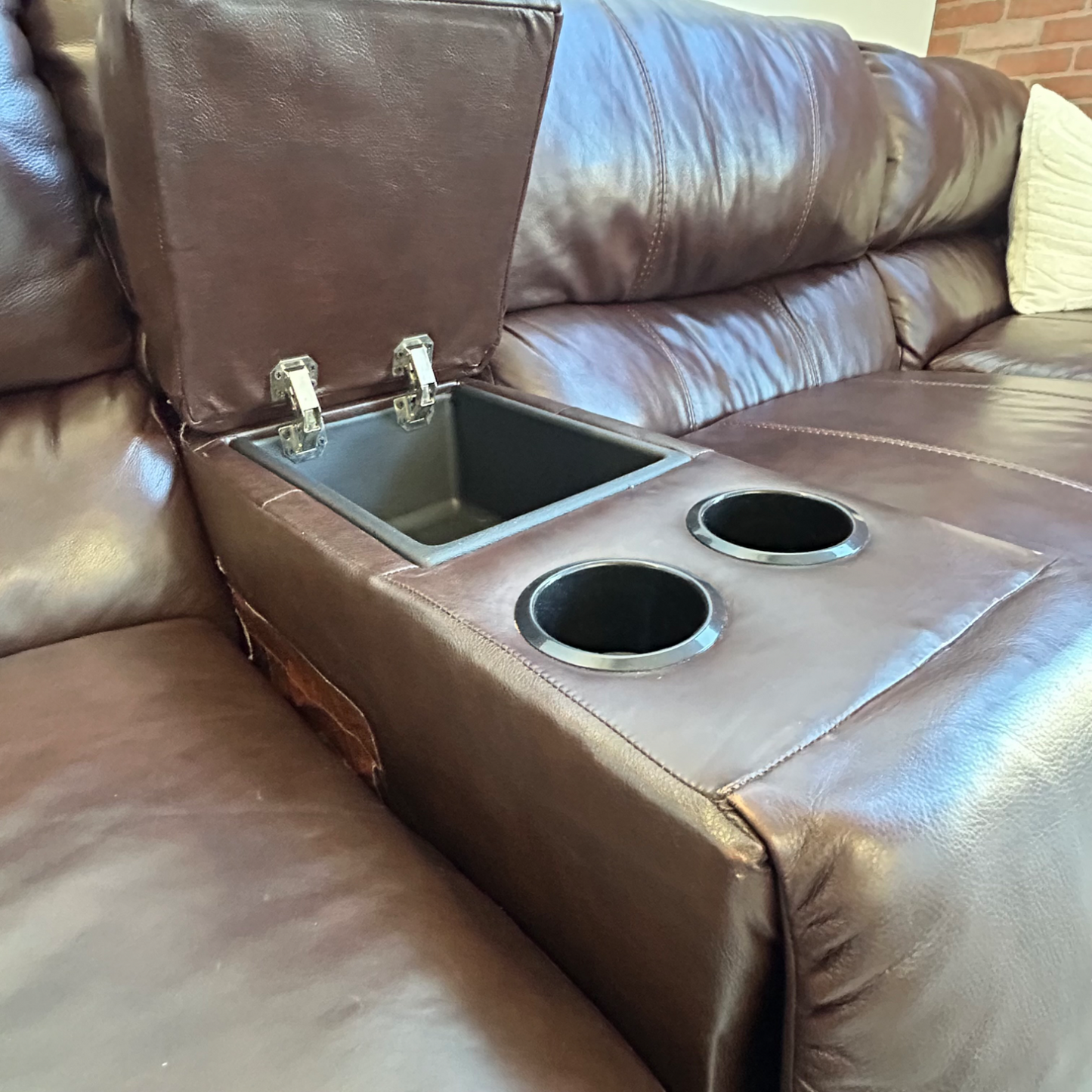 Ashleys Leather Reclining sectional in Brown