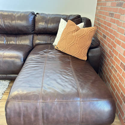 Ashleys Leather Reclining sectional in Brown