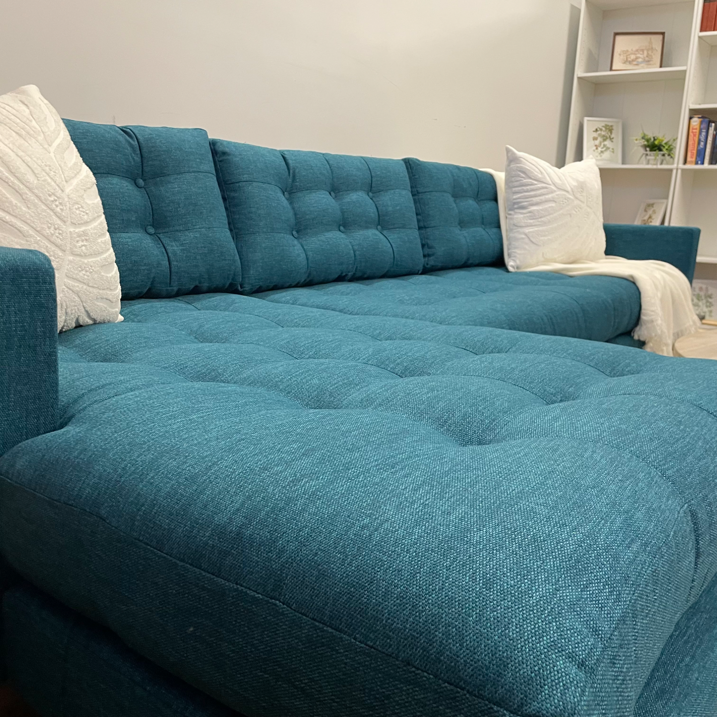 Joybird Eliot Reversible Chaise Sectional in Blue