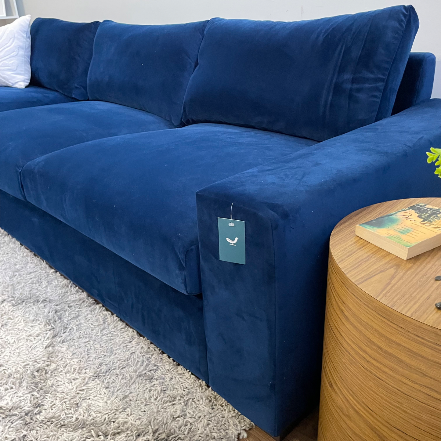 Joybird Holt Storage Chaise Sectional in Velvet Blue