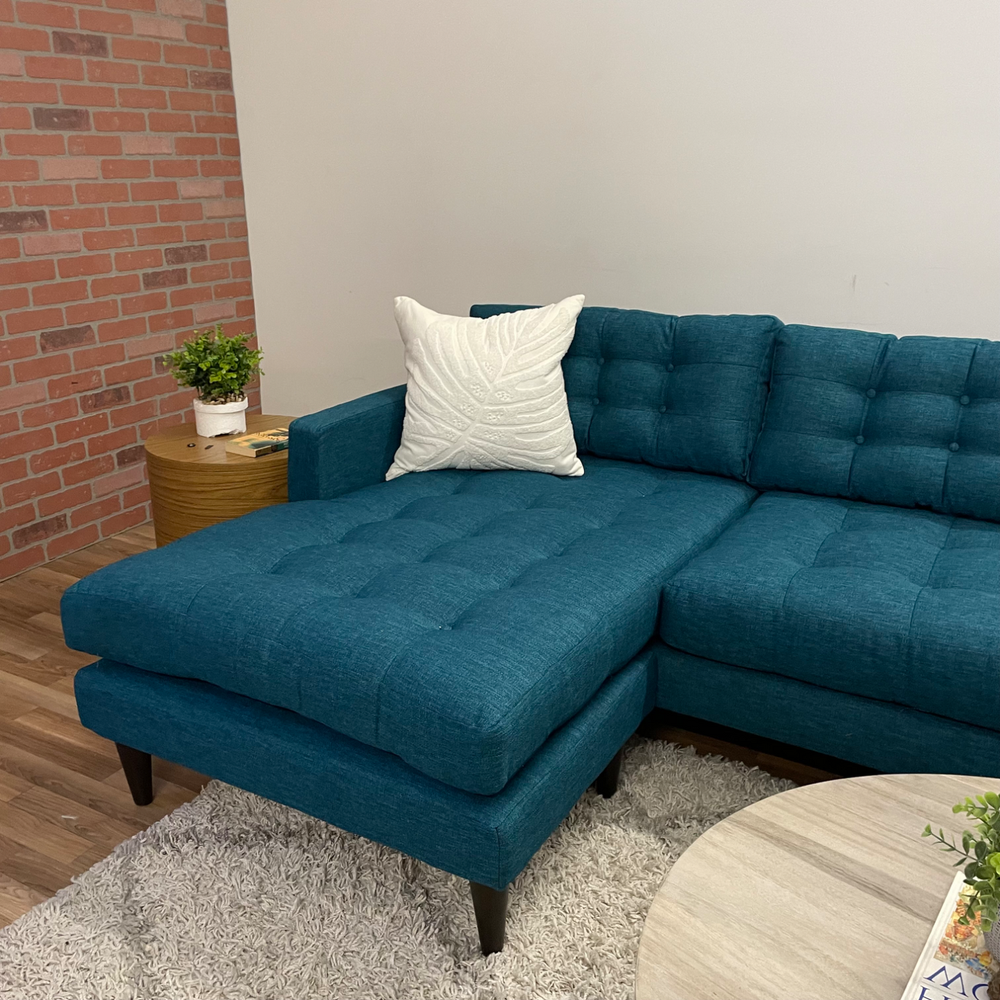 Joybird Eliot Reversible Chaise Sectional in Blue