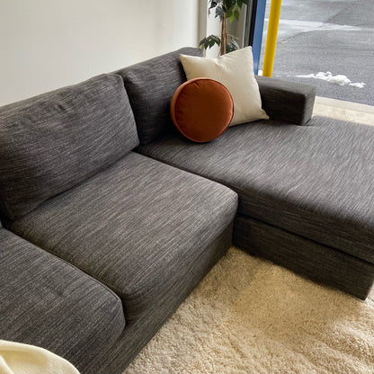 West Elm Urban Sectional with Right Facing Chaise in Grey Charcoal Heather