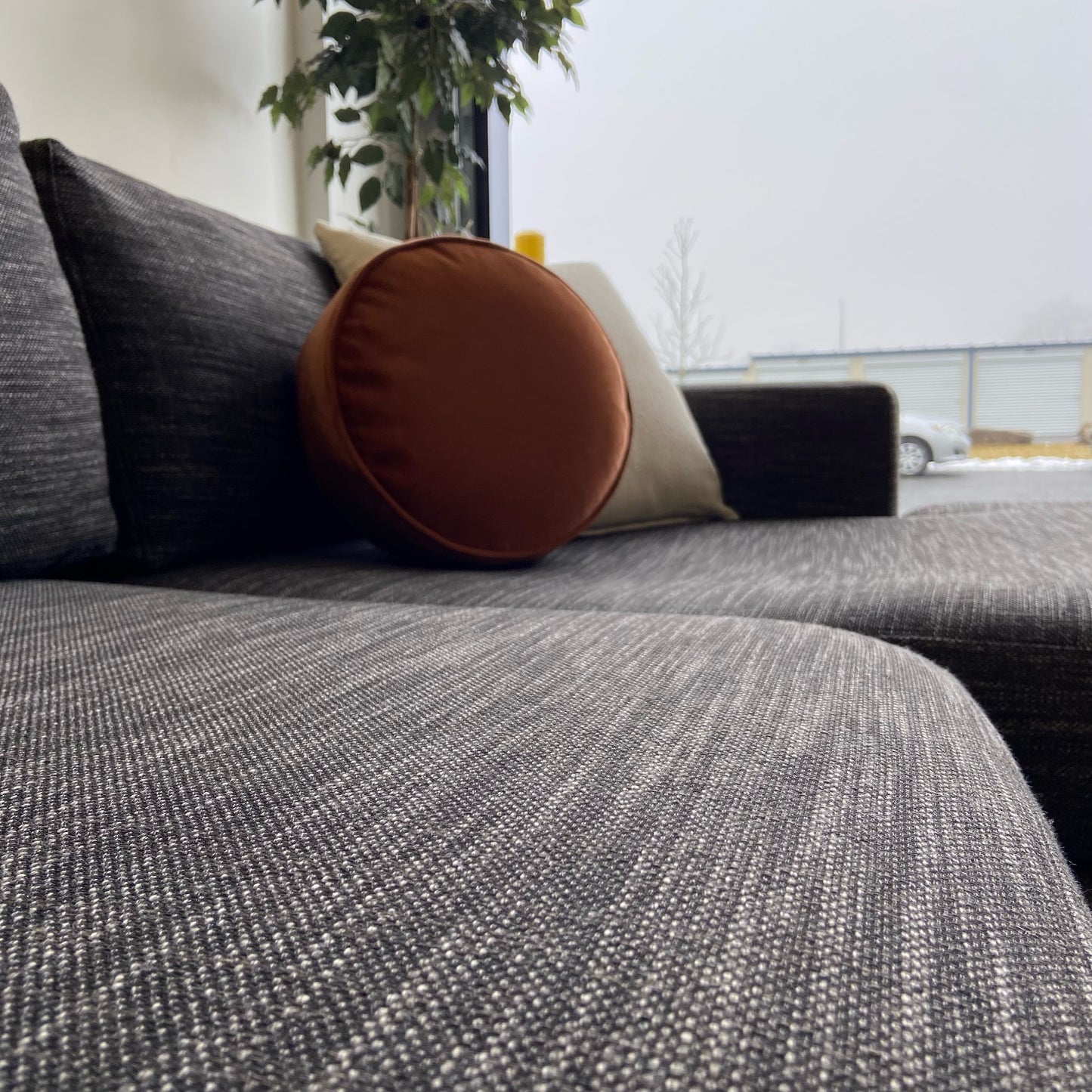 West Elm Urban Sectional with Right Facing Chaise in Grey Charcoal Heather