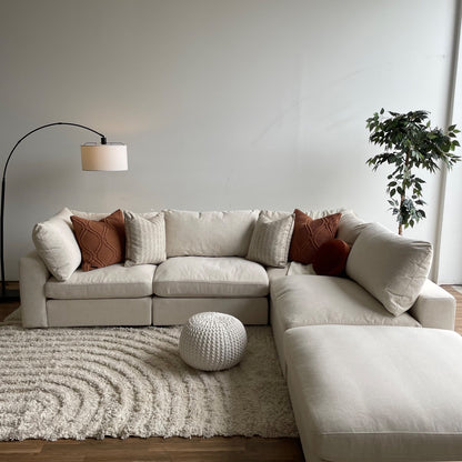Serene 5 Piece Modular Cloud Couch in Linen Beige