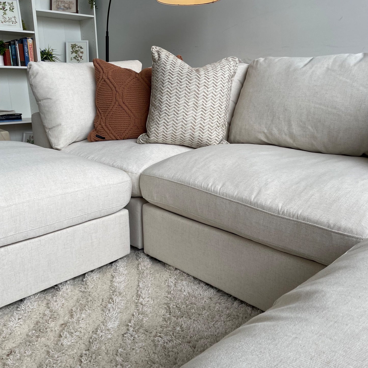 Serene 5 Piece Modular Cloud Couch in Linen Beige