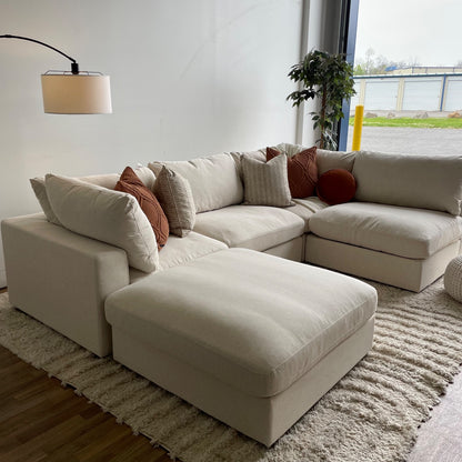 Serene 5 Piece Modular Cloud Couch in Linen Beige