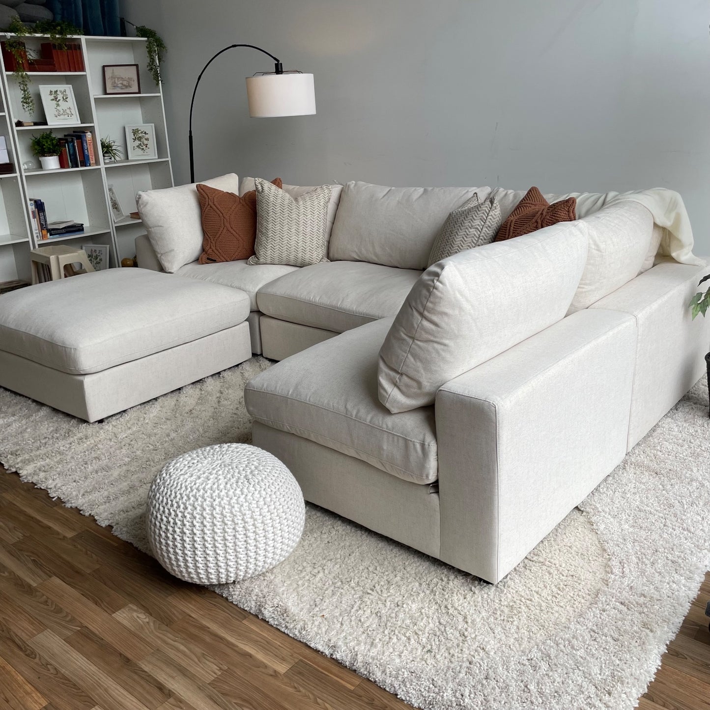 Serene 5 Piece Modular Cloud Couch in Linen Beige