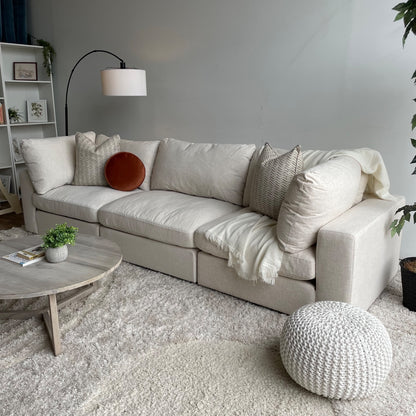 Serene 3 Piece Modular Cloud Couch in Linen Beige