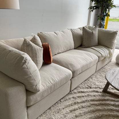Serene 3 Piece Modular Cloud Couch in Linen Beige