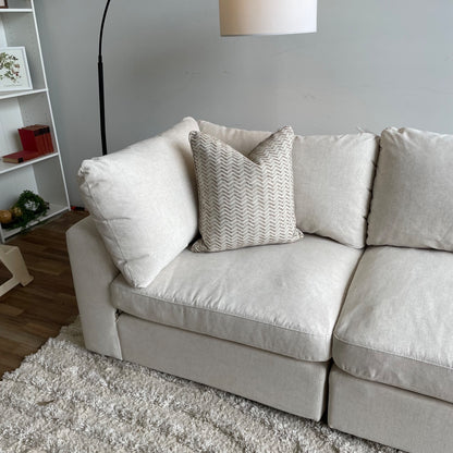 Serene 3 Piece Modular Cloud Couch in Linen Beige