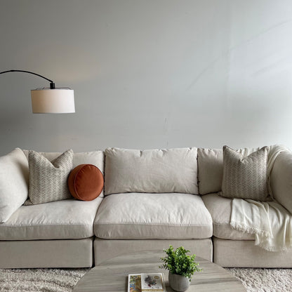 Serene 3 Piece Modular Cloud Couch in Linen Beige