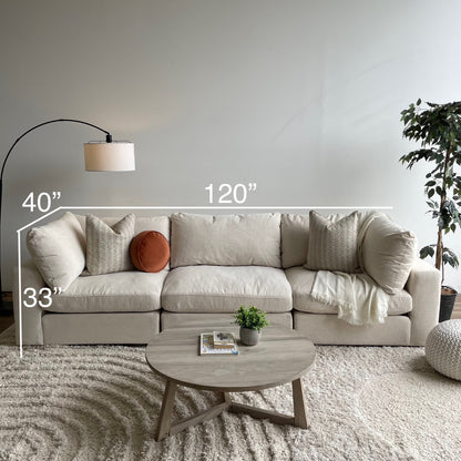 Serene 3 Piece Modular Cloud Couch in Linen Beige