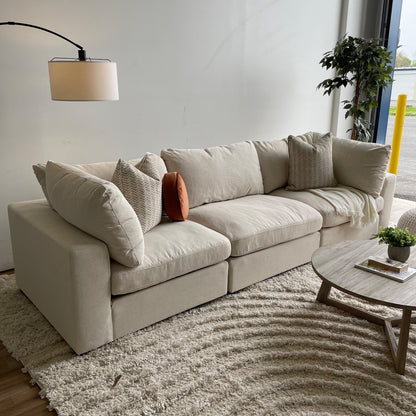 Serene 3 Piece Modular Cloud Couch in Linen Beige