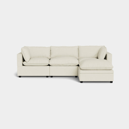 Albany Park Kova Modular 4 Pc Sectional in Dune Performance Linen w/ ottoman (Pillow Top)