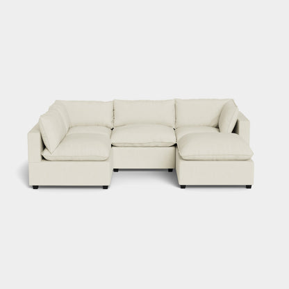 Albany Park Kova Modular 5 Pc Sectional in Dune Performance Linen w/Ottoman (Pillow Top)