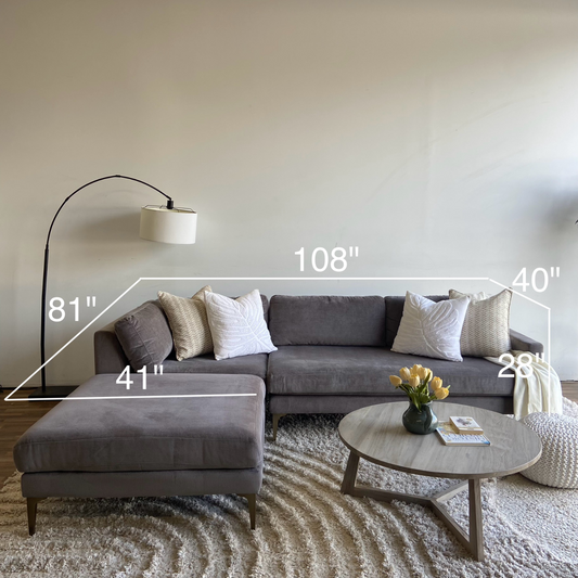 West Elm Andes 3-piece sectional in gray
