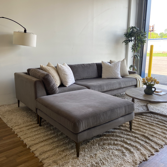 West Elm Andes 3-piece sectional in gray