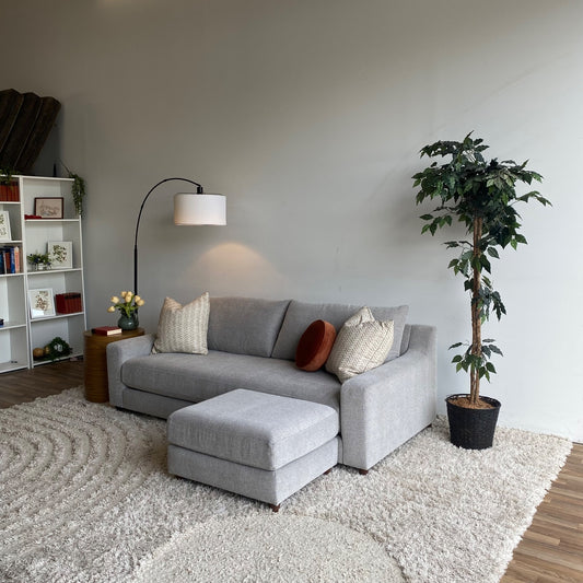 Interior Define Saylor Couch & Ottoman in Grey Chenille