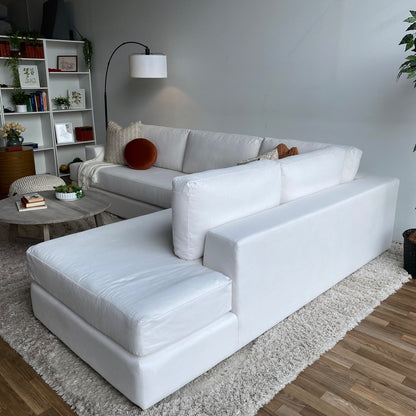 Interior Define Lee 2 Piece Bumper Sectional in White