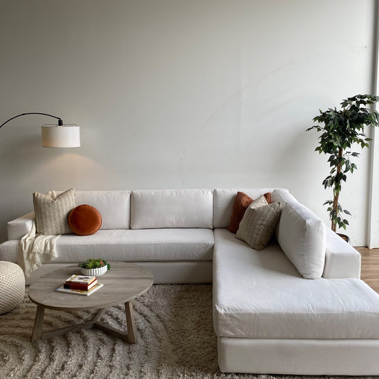 Interior Define Lee 2 Piece Bumper Sectional in White