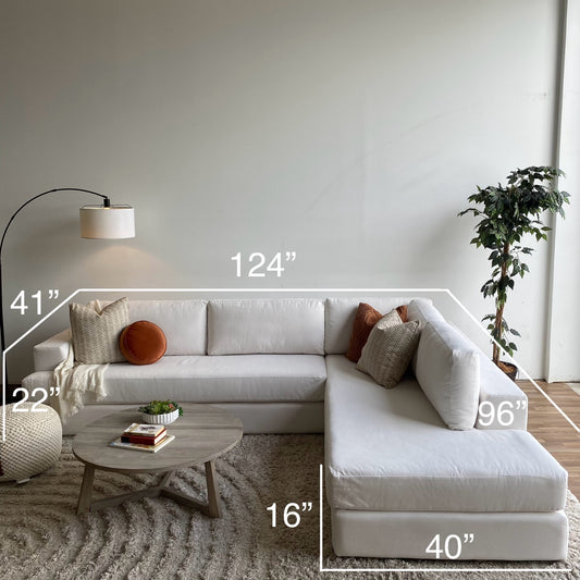 Interior Define Lee 2 Piece Bumper Sectional in White