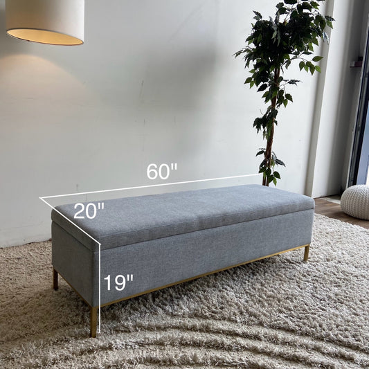 Interior Define Miller storage bench in blue