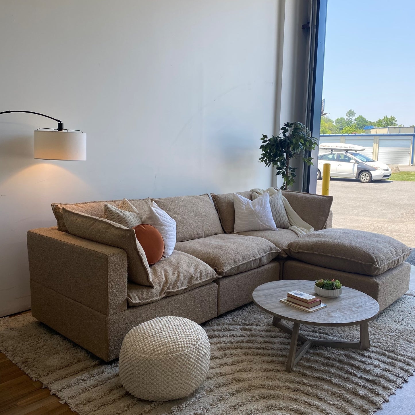 Albany Park Kova Modular 4 Pc Sectional in Fawn Performance Boucle (Pillow Top)