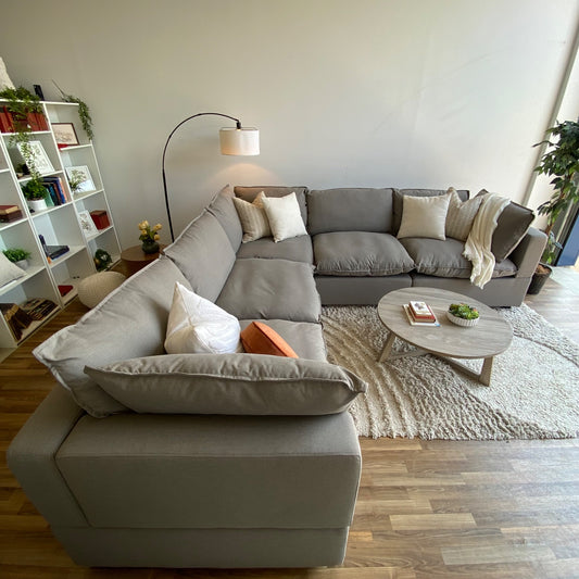 Albany Park Kova Modular 5 Pc Sectional in Clay Performance Linen (Pillow Top)