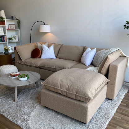 Albany Park Kova Modular 4 Pc Sectional in Fawn Performance Boucle (Pillow Top)
