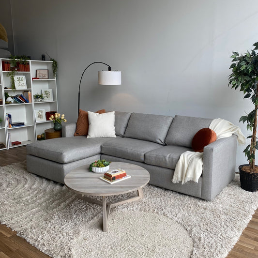 Crate & Barrel Barret II 2 Piece Sectional in Gray