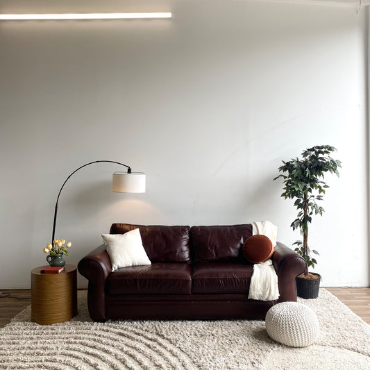 Pottery Barn Pearce Sleeper Sofa in Merlot Leather