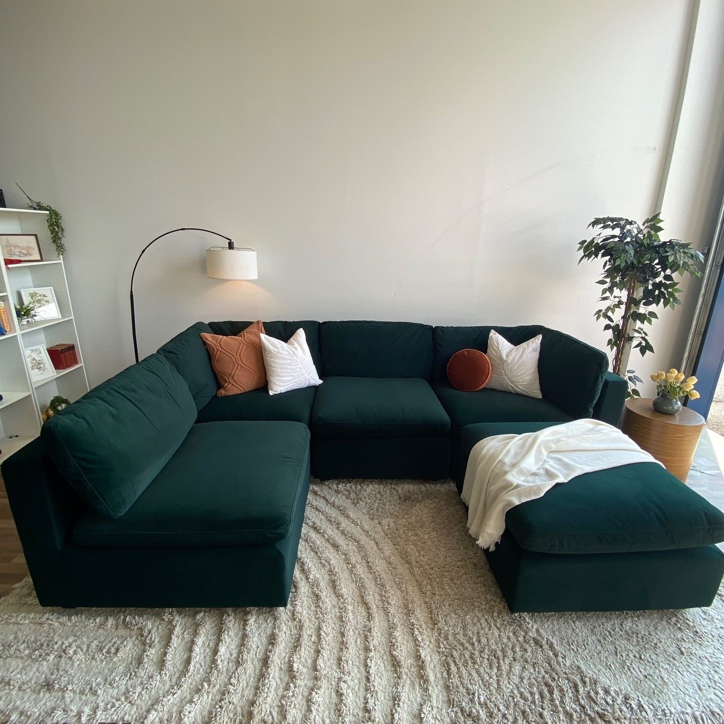 Albany Park Kova Modular 5pc Sectional in Dark Teal Color w/Ottoman (Box Top)