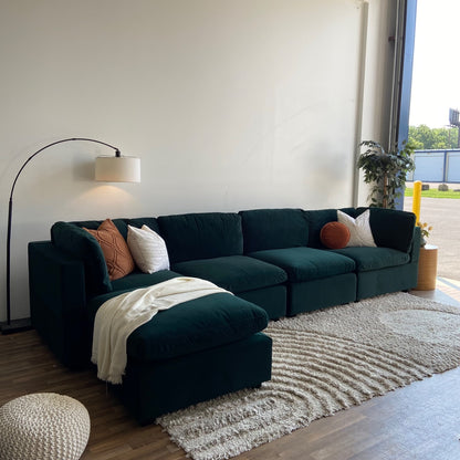 Albany Park Kova Modular 5pc Sectional in Dark Teal Color w/Ottoman (Box Top)