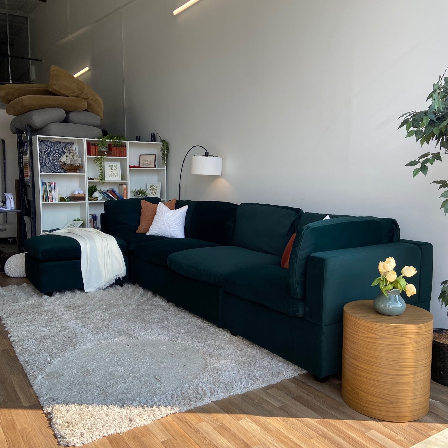 Albany Park Kova Modular 5pc Sectional in Dark Teal Color w/Ottoman (Box Top)