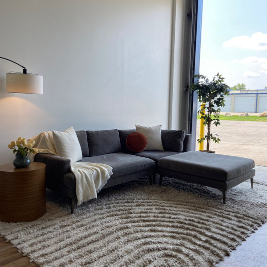 West Elm Andes 3-piece Sectional in Metal gray