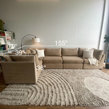 Bassett Beckham 5-piece sectional in tan