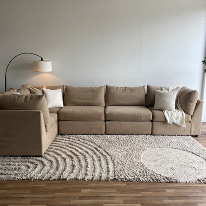 Bassett Beckham 5-piece sectional in tan