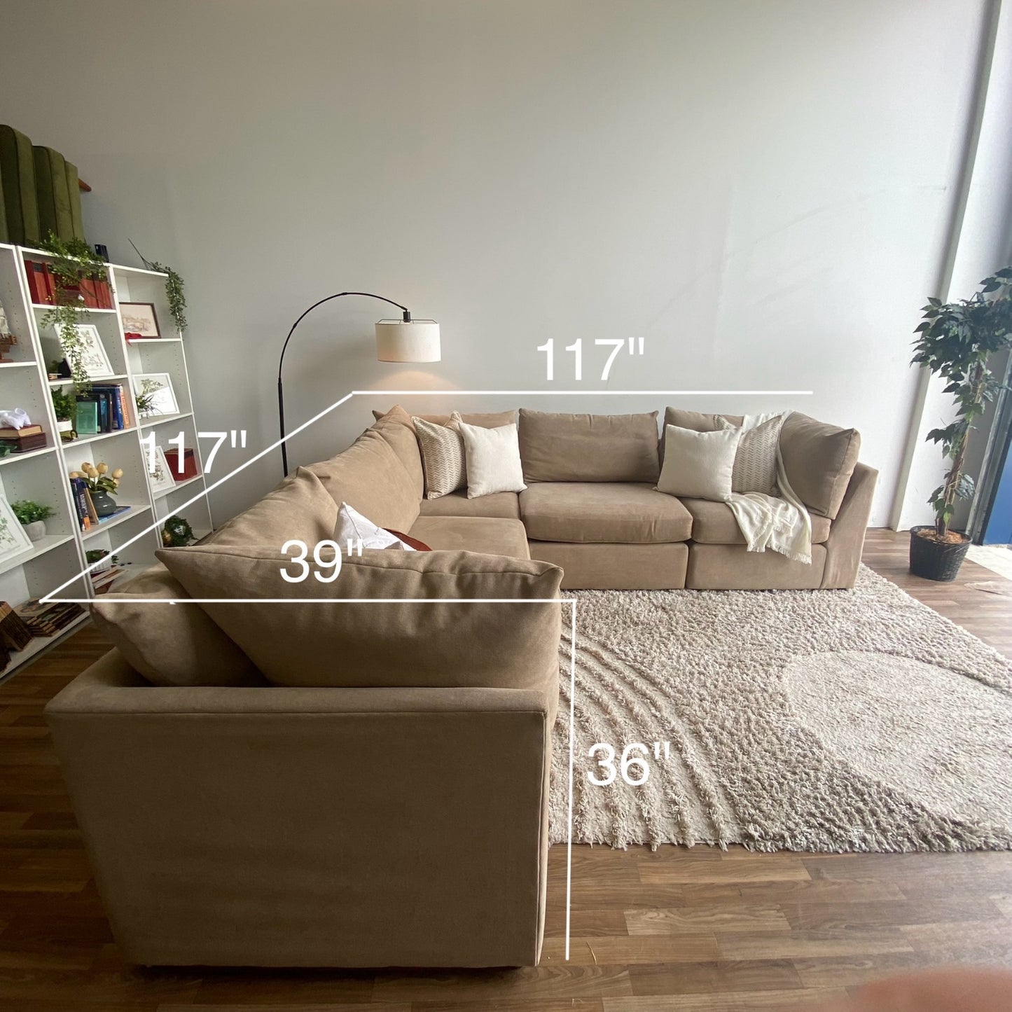 Bassett Beckham 5-piece sectional in tan