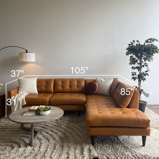 Joybird Elliot 2-piece sectional in leather