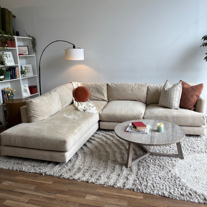 West Elm Haven 2-Piece Bumper Sectional in Beige