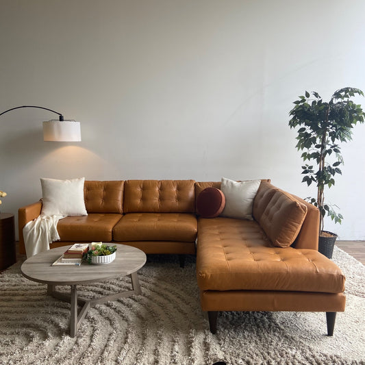 Joybird Elliot 2-piece sectional in leather