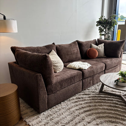 Bennett 3pc Couch in Chocolate Color