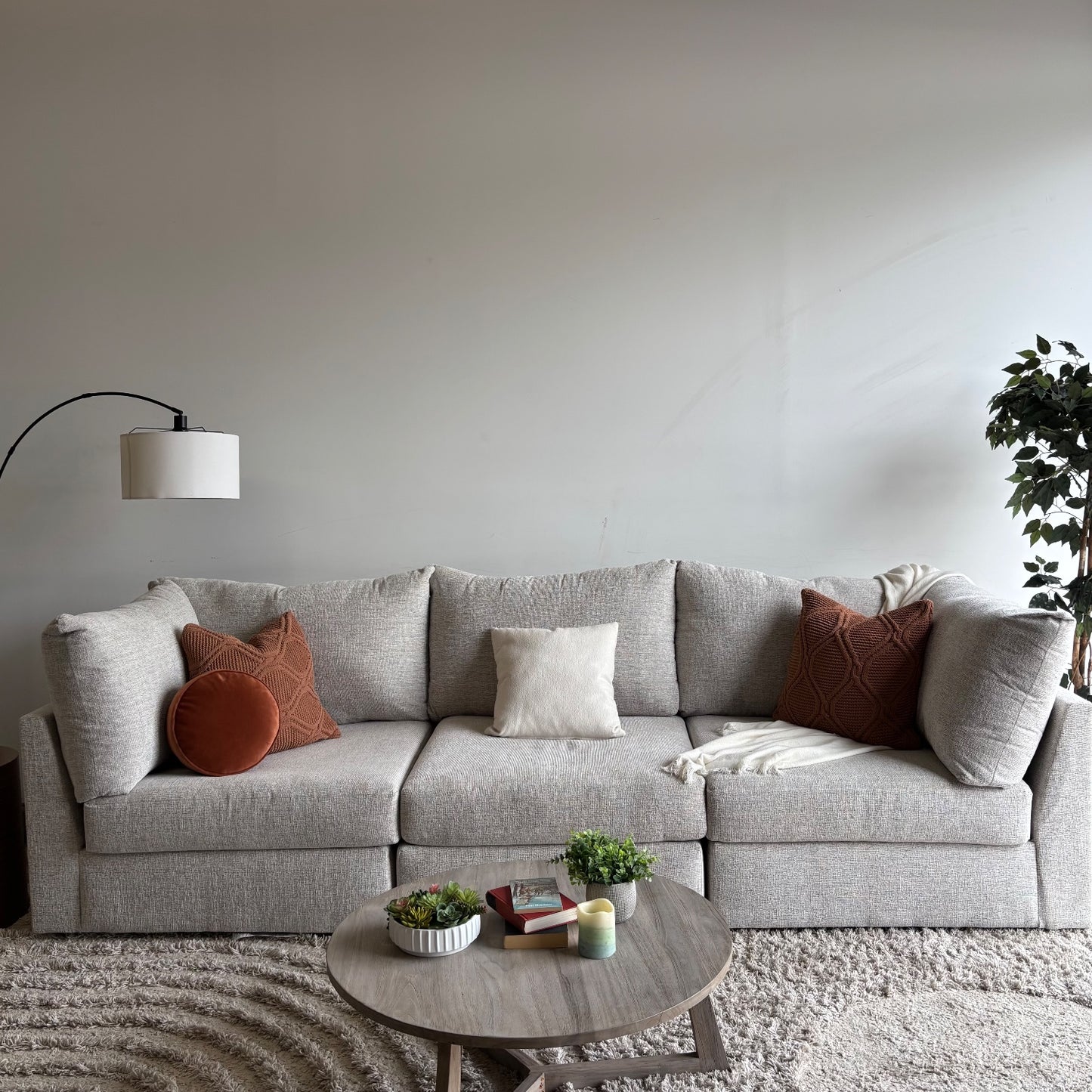 Bennett 3pc Modular Couch in Cream Color
