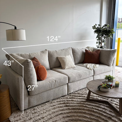 Bennett 3pc Modular Couch in Cream Color