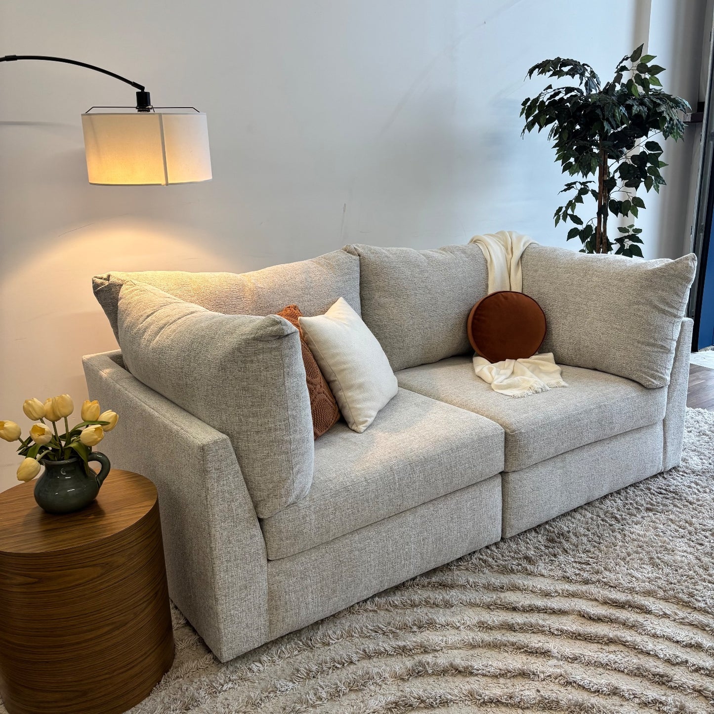 Bennett 2pc Modular Sofa in Cream Color