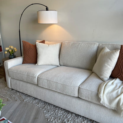 Lindsay Sofa in Dove Cream Colored Fabric