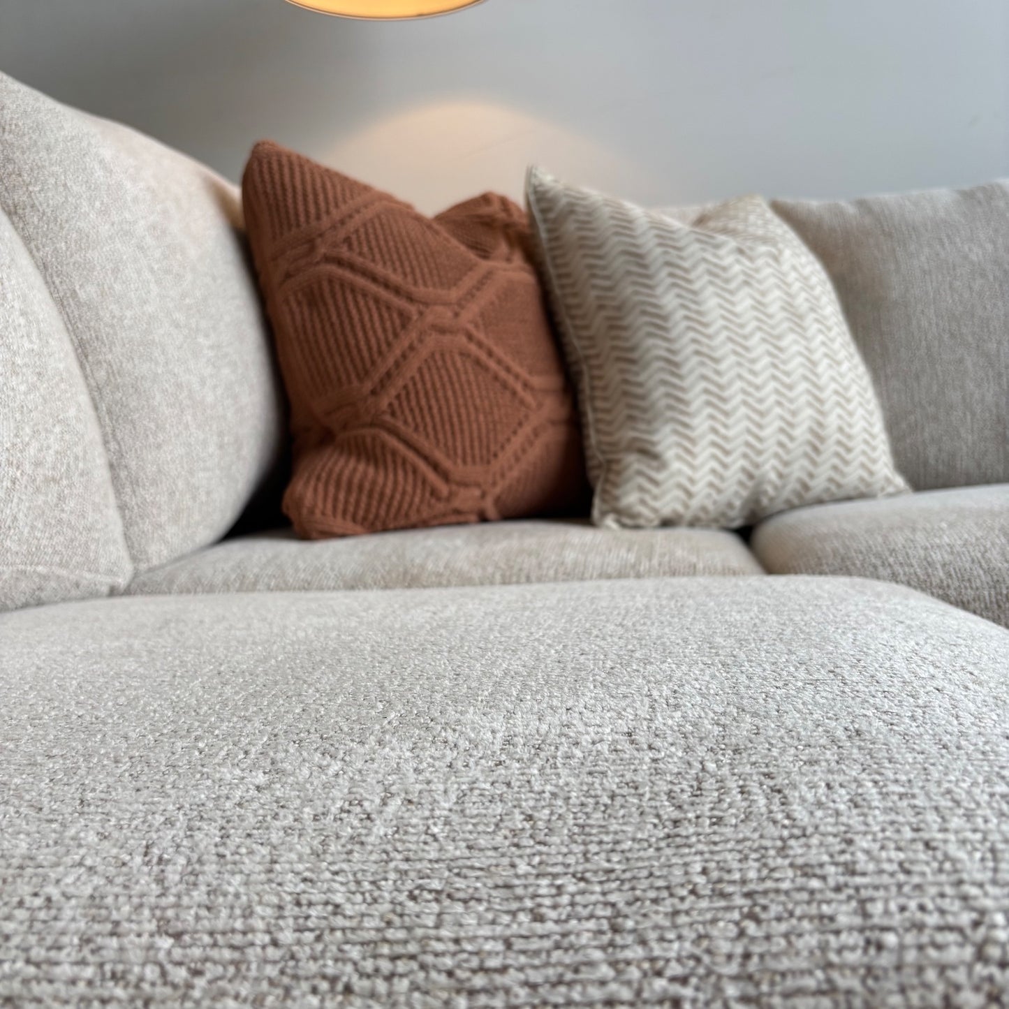Conrad U Sectional w/Storage Ottoman in Beige Sand Fabric